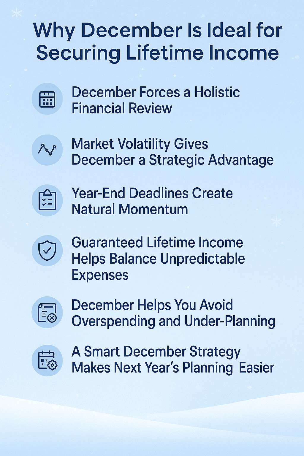 Why December Is Ideal for Securing Lifetime Income Infographic